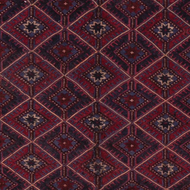 Kelim Afghan Teppich 155x178cm - dunkelrot