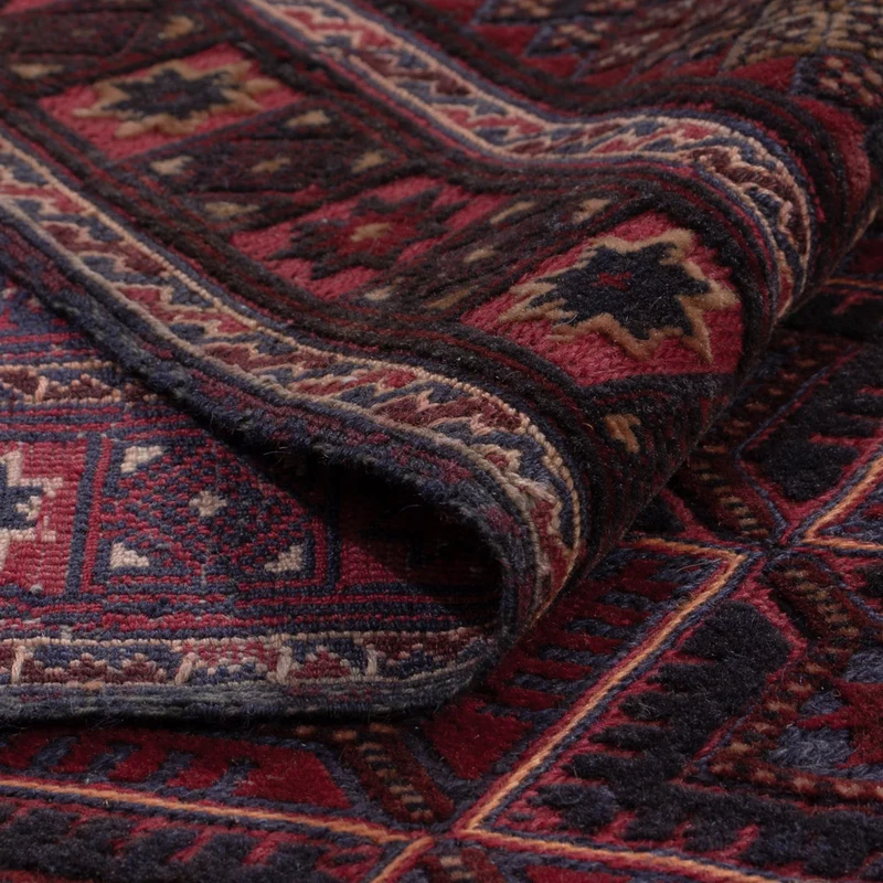 Kelim Afghan Teppich 155x178cm - dunkelrot