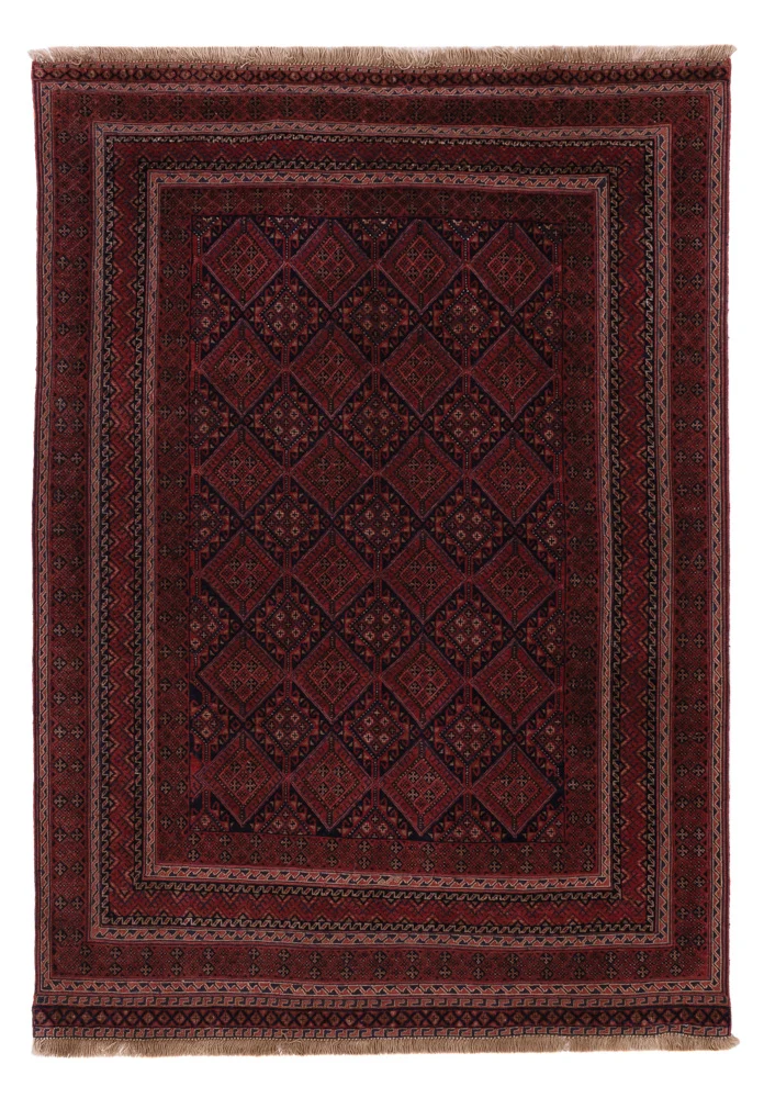 Kelim Afghan Teppich 139x195cm - dunkelrot