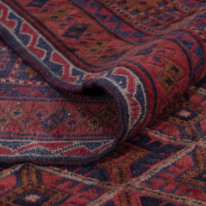 Kelim Afghan Teppich 151x179cm - dunkelrot
