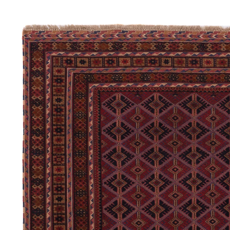 Kelim Afghan Teppich 154x177cm - dunkelrot