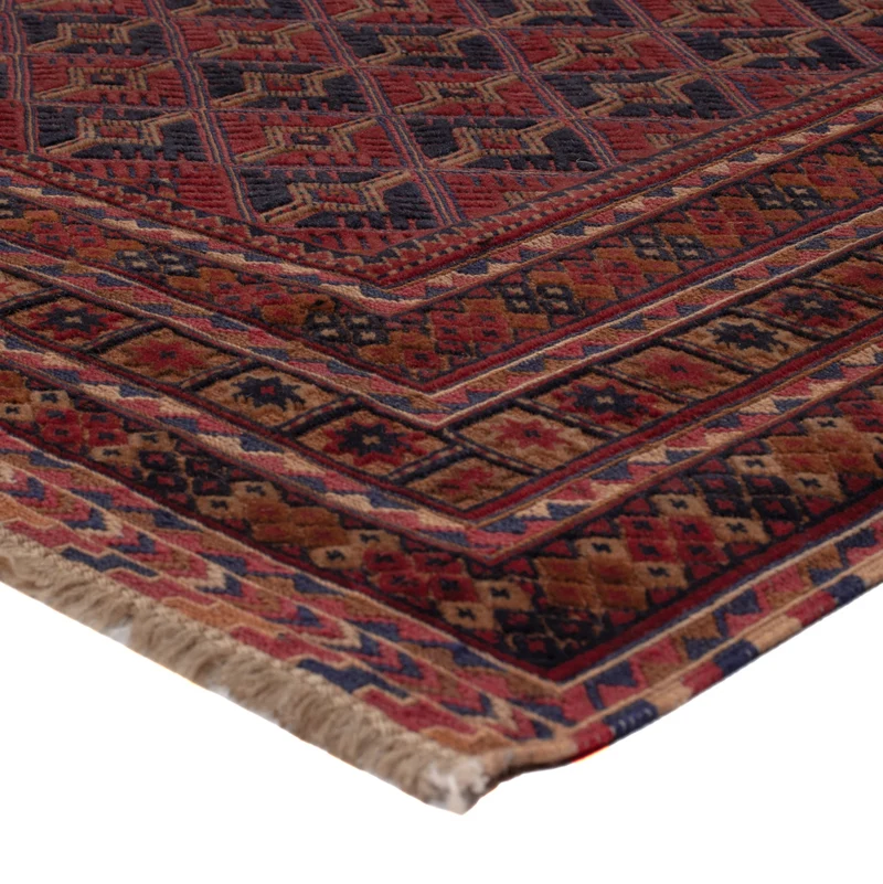 Kelim Afghan Teppich 154x177cm - dunkelrot
