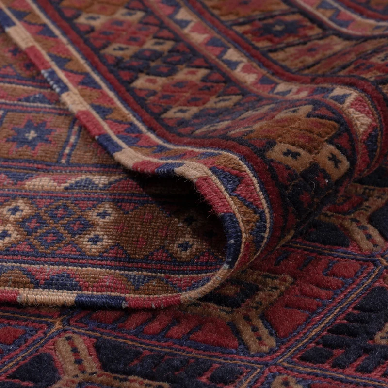 Kelim Afghan Teppich 154x177cm - dunkelrot
