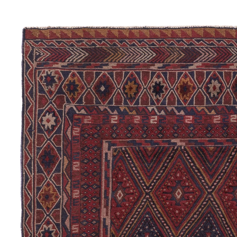 Kelim Afghan Teppich 145x187cm - dunkelrot