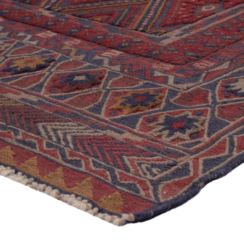 Kelim Afghan Teppich 145x187cm - dunkelrot
