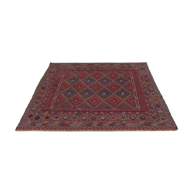 Kelim Afghan Teppich 145x187cm - dunkelrot