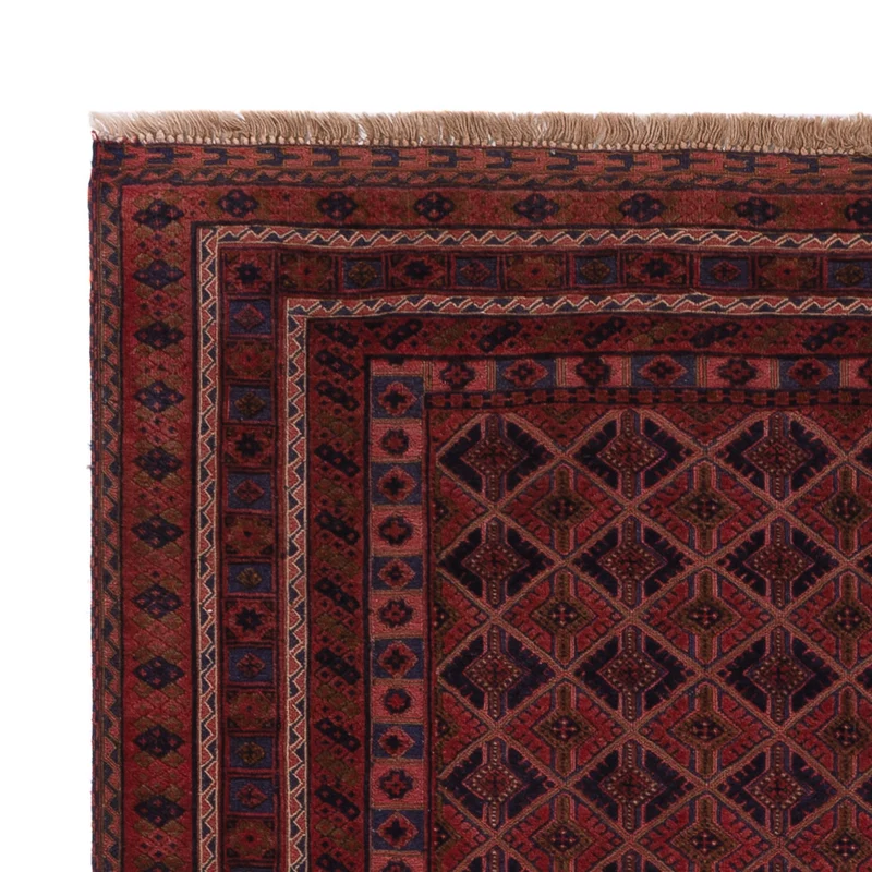 Kelim Afghan Teppich 143x192cm - dunkelrot
