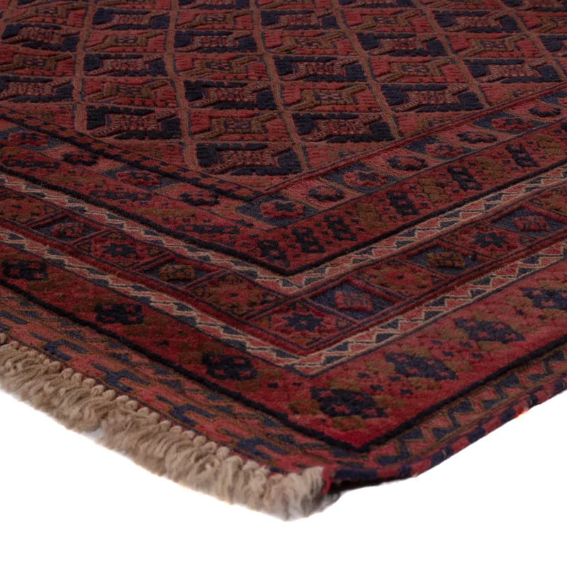 Kelim Afghan Teppich 143x192cm - dunkelrot