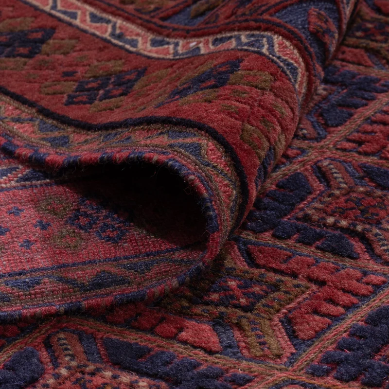Kelim Afghan Teppich 143x192cm - dunkelrot