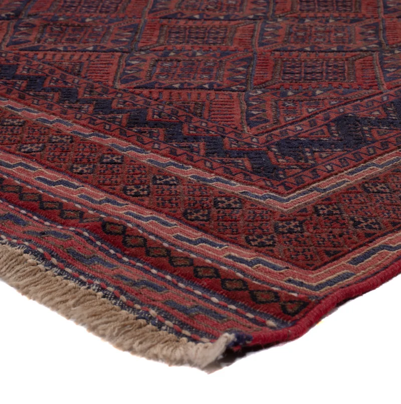 Kelim Afghan Teppich 137x182cm - dunkelrot