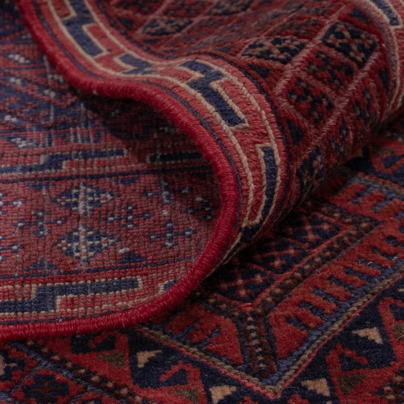 Kelim Afghan Teppich 137x182cm - dunkelrot
