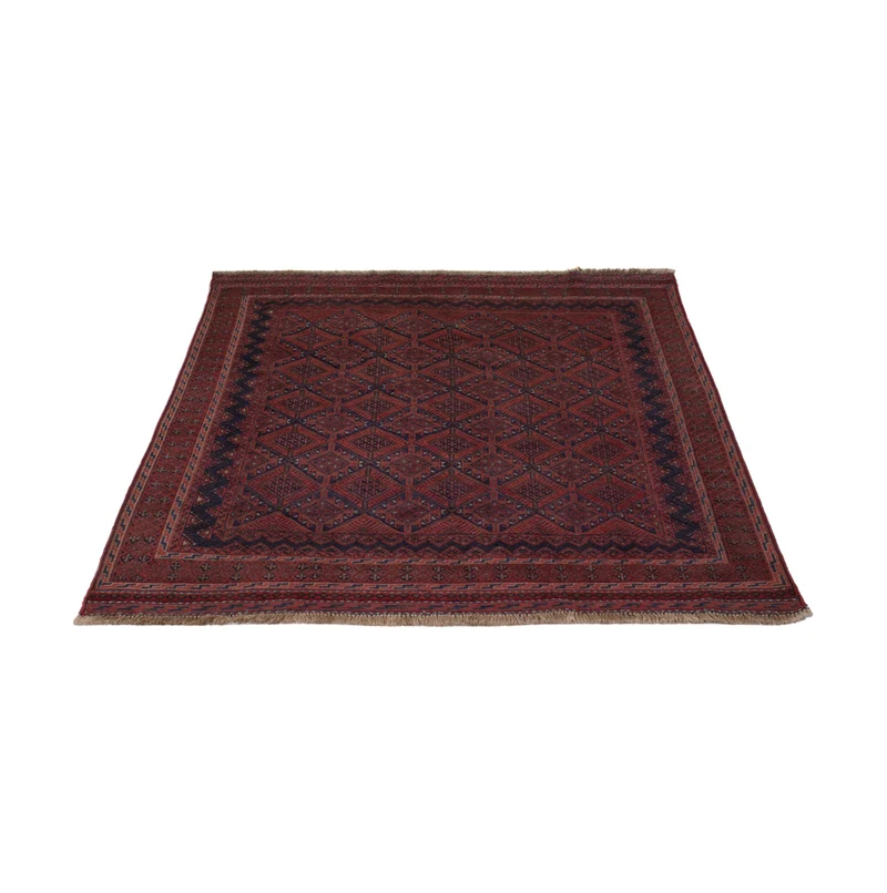 Kelim Afghan Teppich 137x182cm - dunkelrot