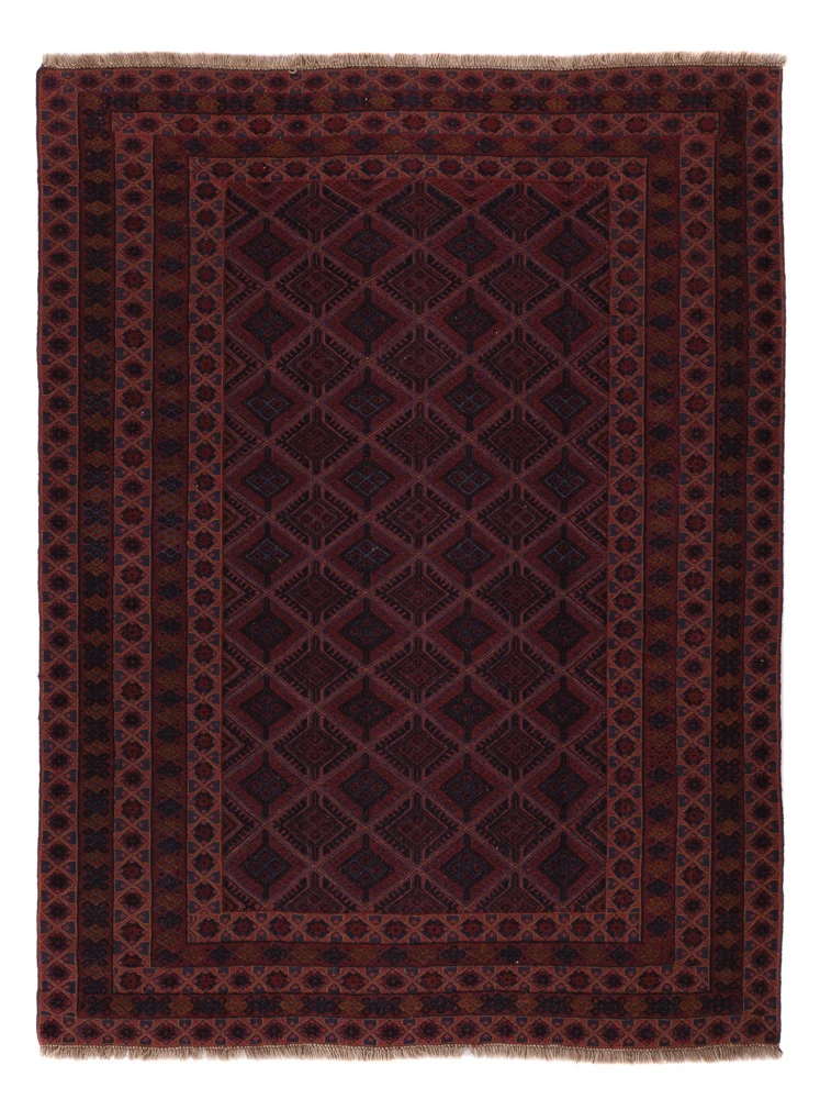 Kelim Afghan Teppich 162x210cm - dunkelbeige