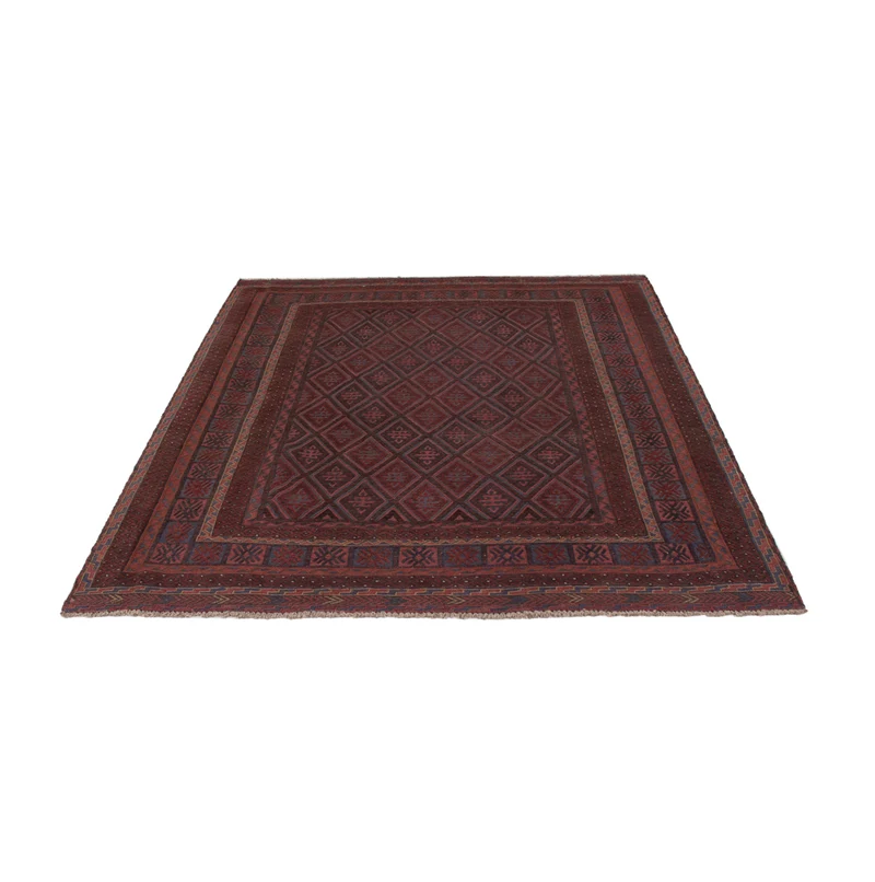 Kelim Afghan Teppich 170x202cm - dunkelbeige