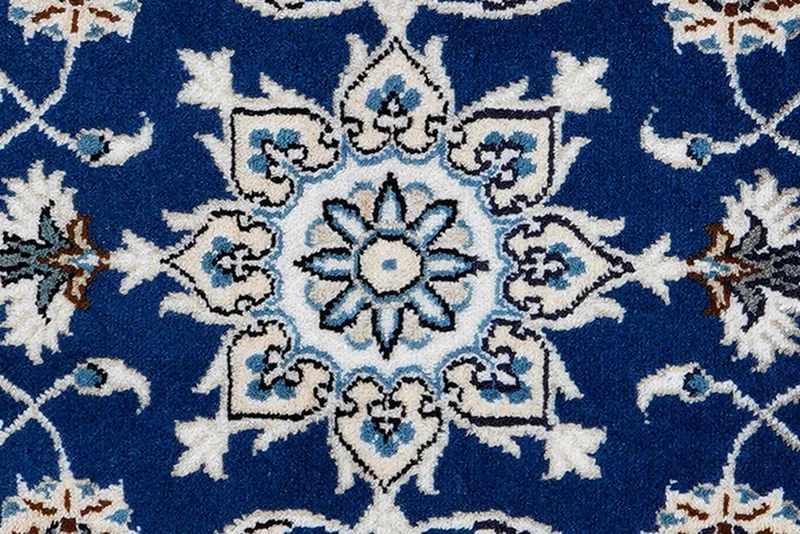 Nain 12La · Handgeknüpft – Blau, 139x71 cm