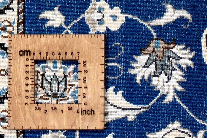 Nain 12La · Handgeknüpft – Blau, 139x71 cm