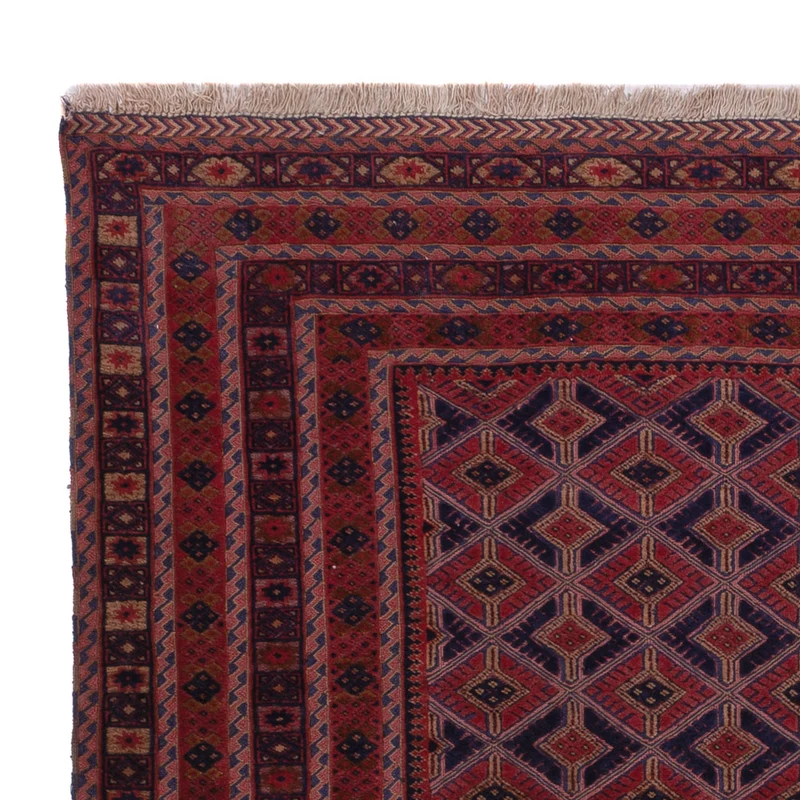 Kelim Afghan Teppich 151x190cm - dunkelrot