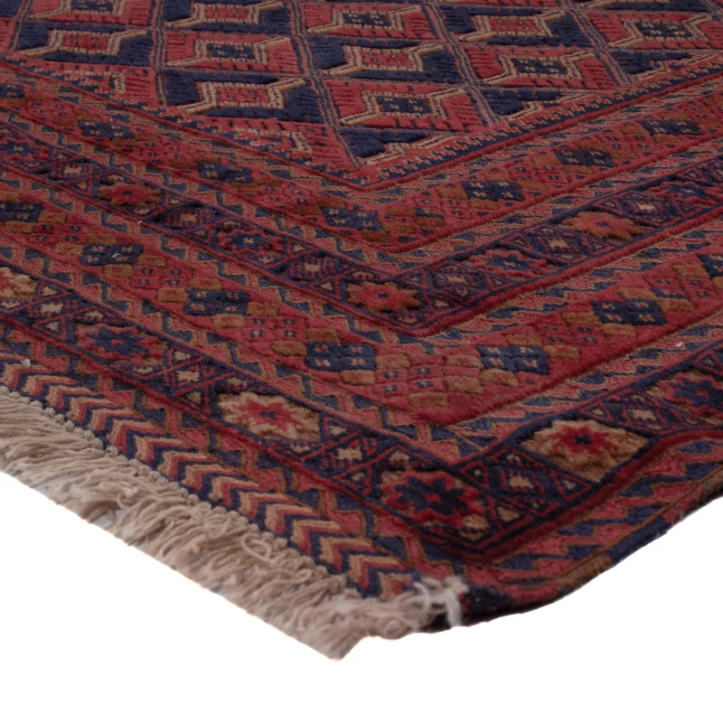 Kelim Afghan Teppich 151x190cm - dunkelrot