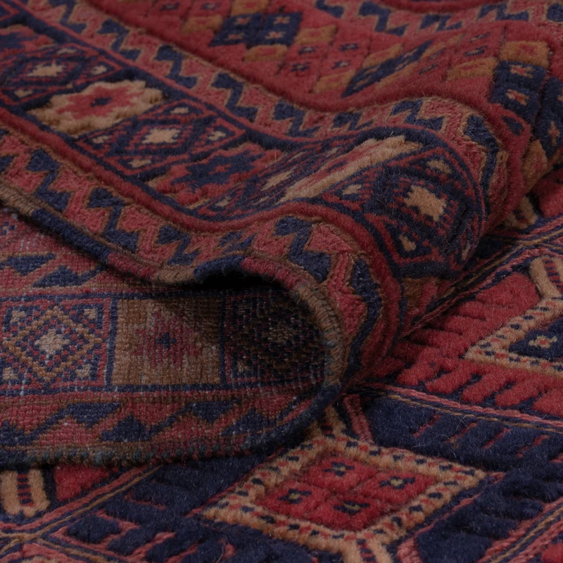 Kelim Afghan Teppich 151x190cm - dunkelrot