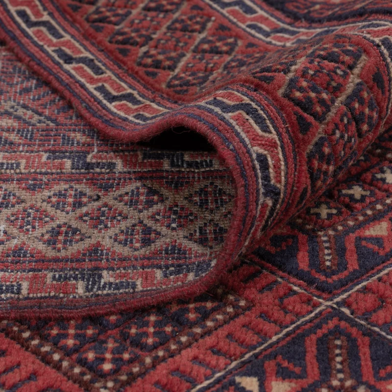 Kelim Afghan Teppich 145x195cm - dunkelrot