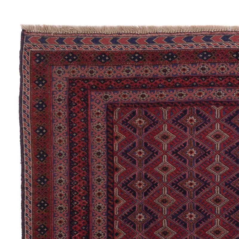 Kelim Afghan Teppich 151x190cm - dunkelrot