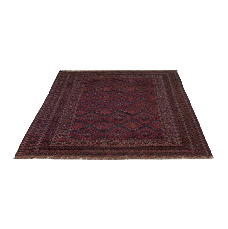 Kelim Afghan Teppich 145x195cm - dunkelrot