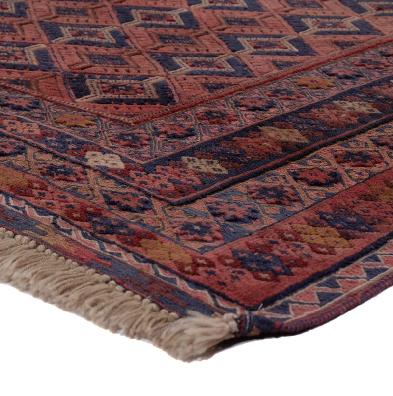 Kelim Afghan Teppich 141x201cm - dunkelrot