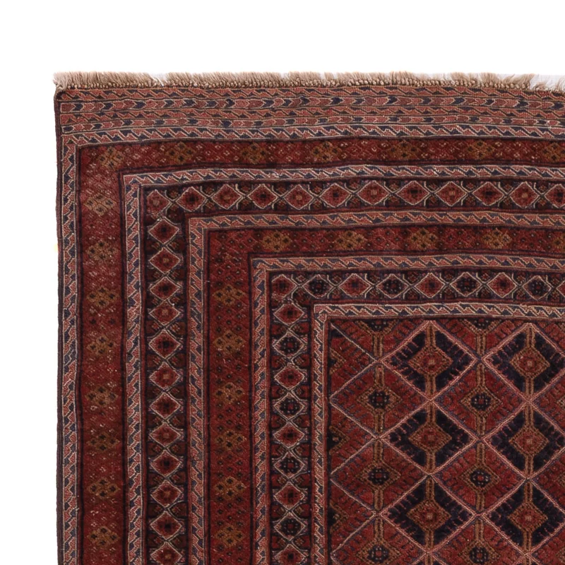 Kelim Afghan Teppich 140x207cm - dunkelrot