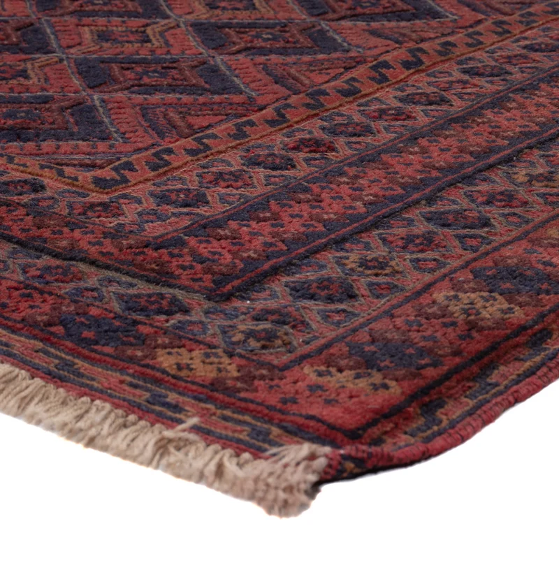 Kelim Afghan Teppich 150x187cm - dunkelrot