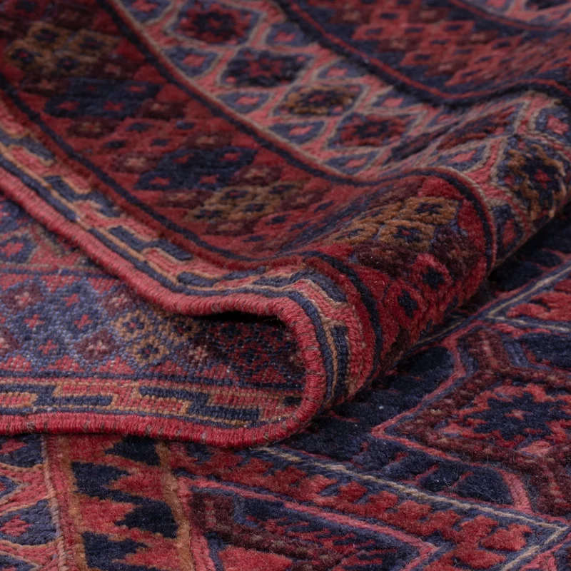 Kelim Afghan Teppich 150x187cm - dunkelrot