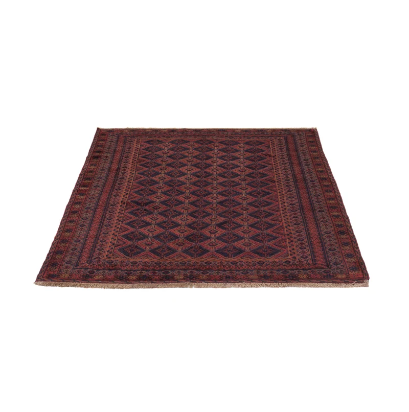 Kelim Afghan Teppich 150x187cm - dunkelrot