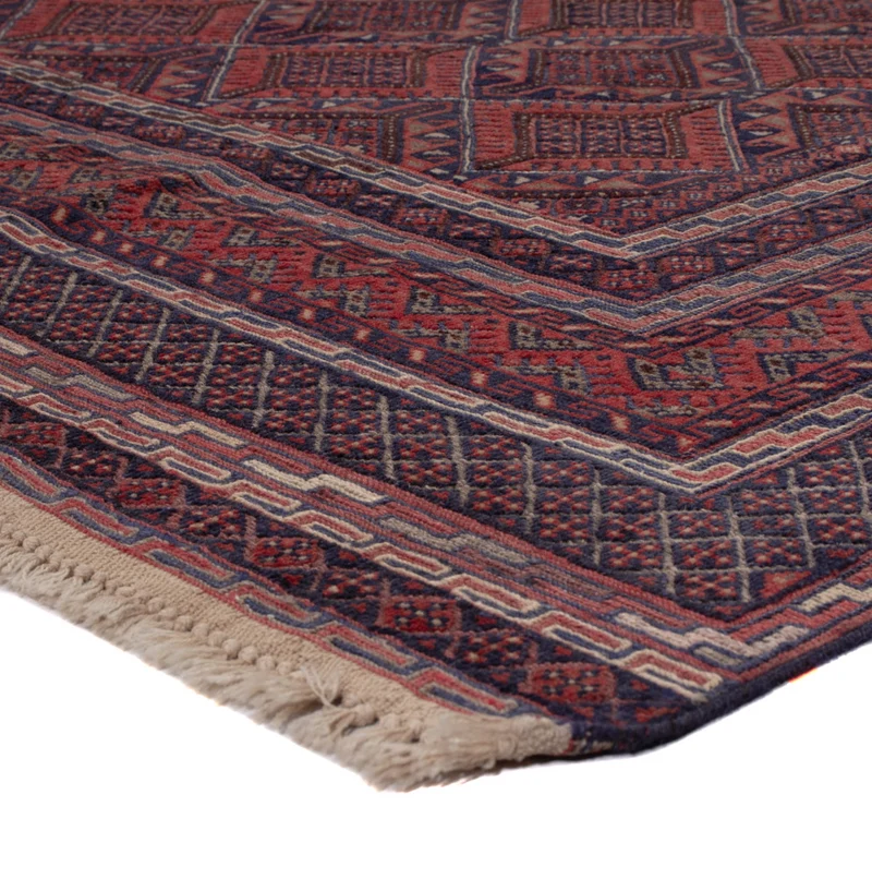 Kelim Afghan Teppich 141x196cm - dunkelrot