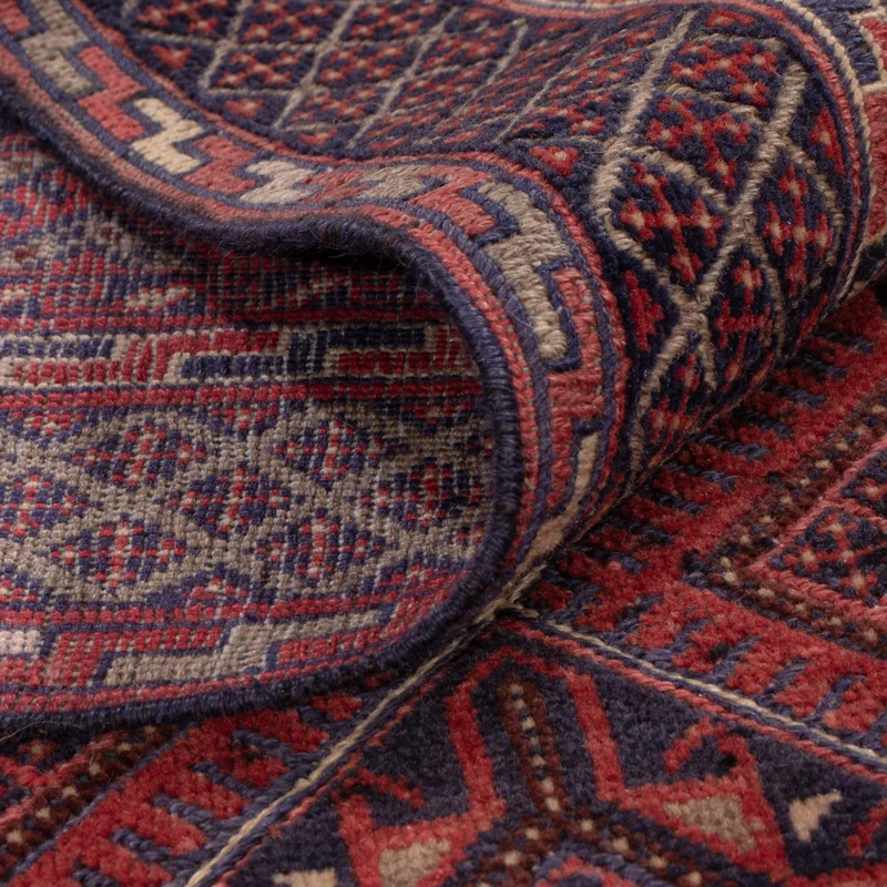Kelim Afghan Teppich 141x196cm - dunkelrot