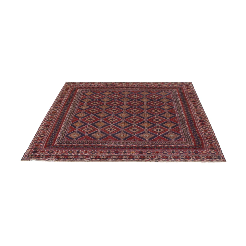 Kelim Afghan Teppich 157x177cm - dunkelrot