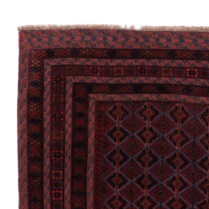Kelim Afghan Teppich 147x186cm - dunkelrot