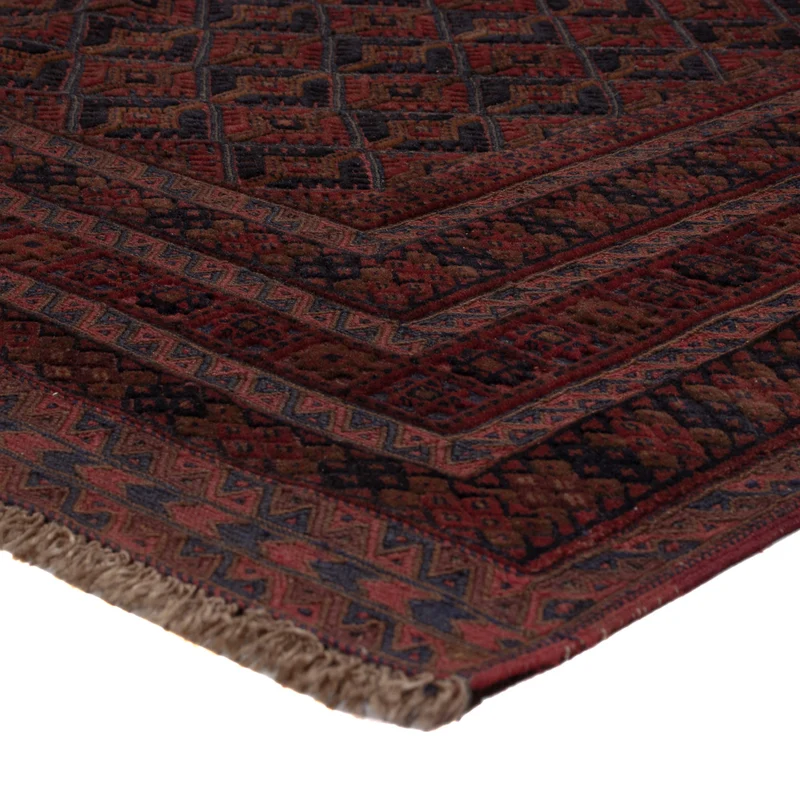 Kelim Afghan Teppich 147x186cm - dunkelrot