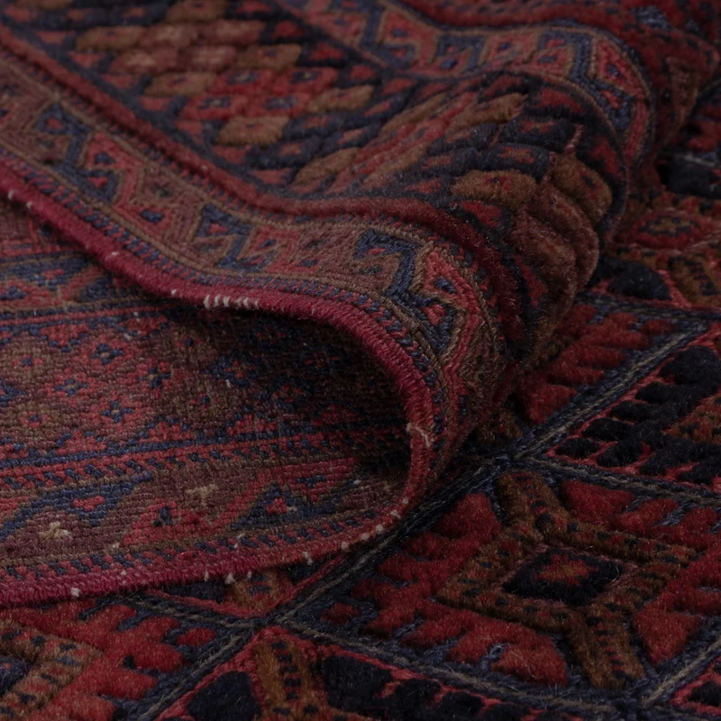 Kelim Afghan Teppich 147x186cm - dunkelrot