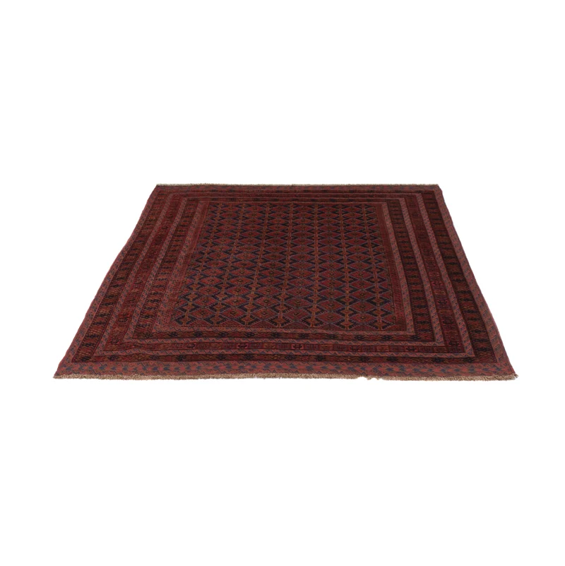 Kelim Afghan Teppich 147x186cm - dunkelrot