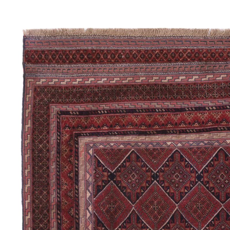 Kelim Afghan Teppich 144x186cm - dunkelrot
