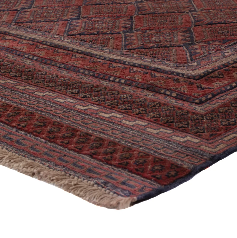 Kelim Afghan Teppich 144x186cm - dunkelrot