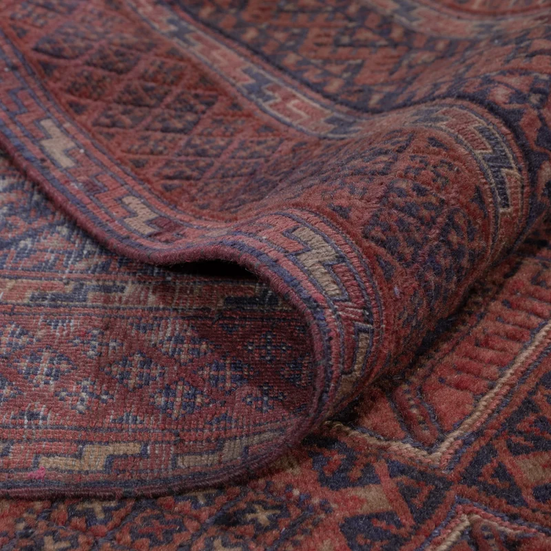 Kelim Afghan Teppich 135x177cm - dunkelrot