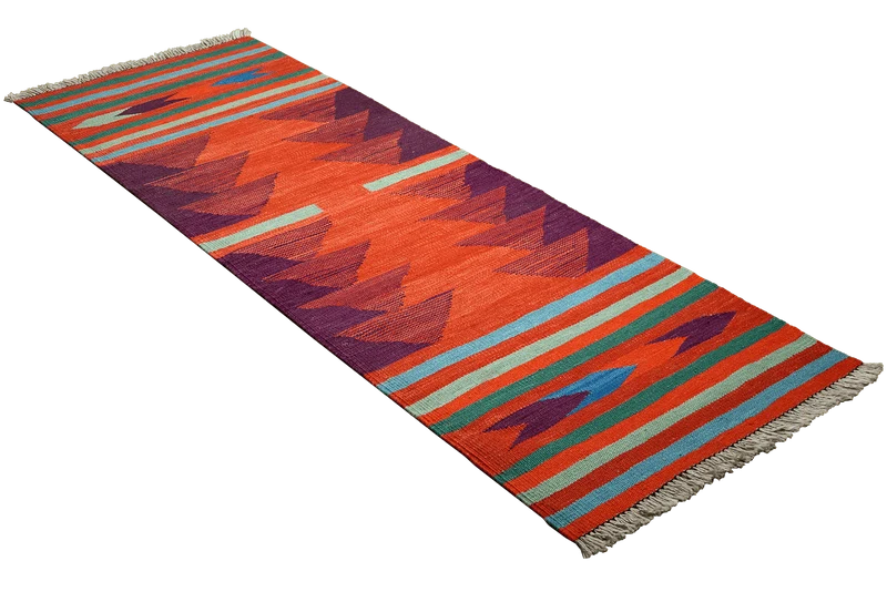 Kelim Gashgai · Handgewebt – Bunt, 190x66 cm