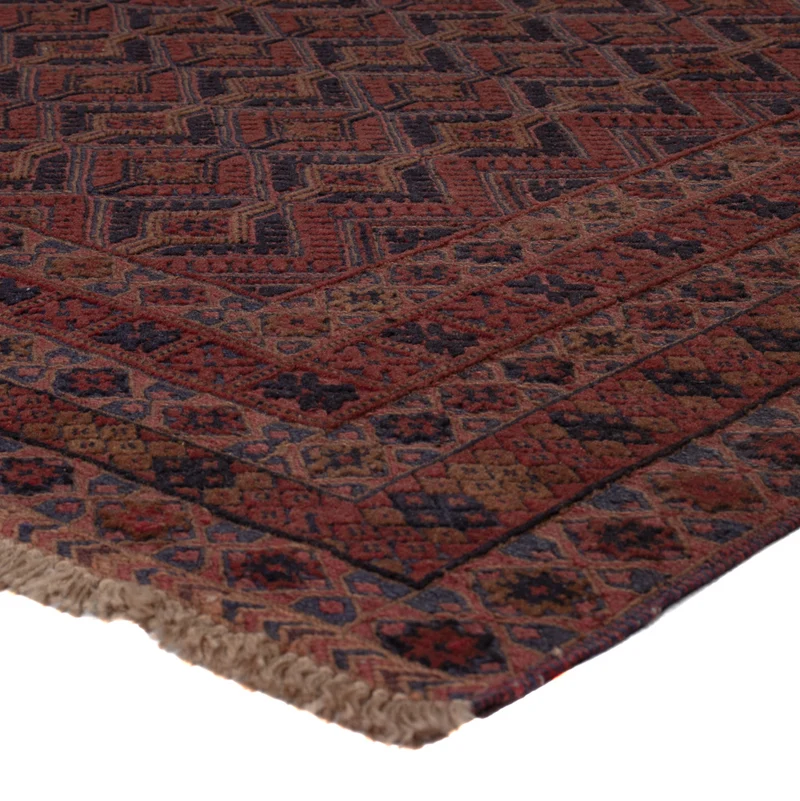 Kelim Afghan Teppich 146x193cm - dunkelrot