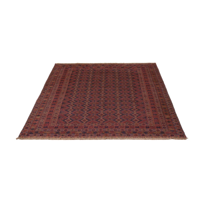 Kelim Afghan Teppich 146x193cm - dunkelrot