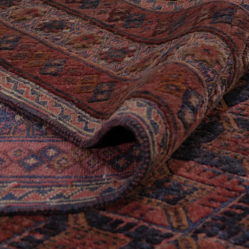 Kelim Afghan Teppich 150x193cm - dunkelrot