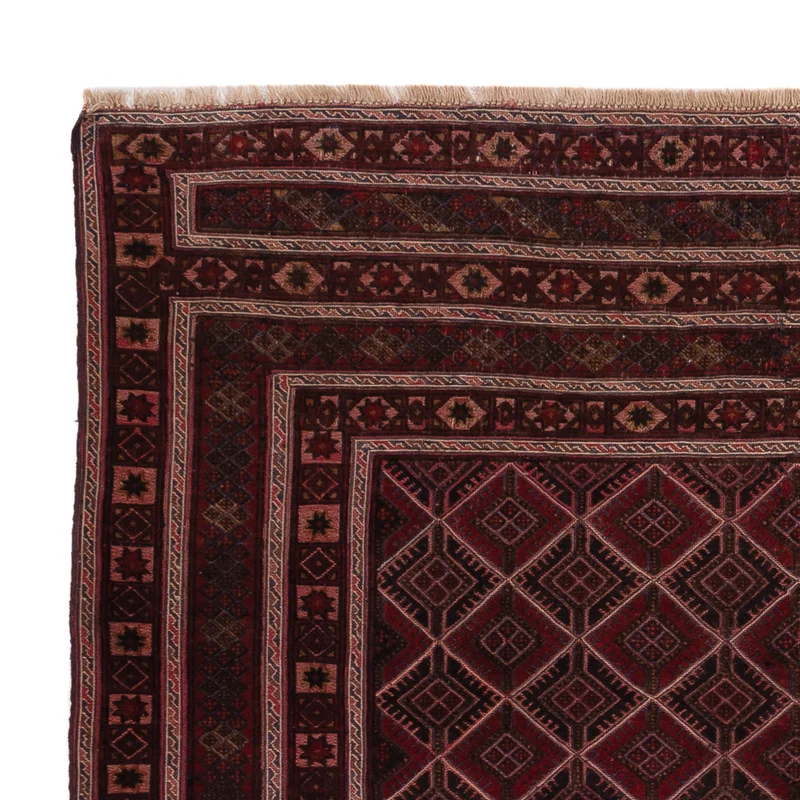 Kelim Afghan Teppich 155x184cm - dunkelrot
