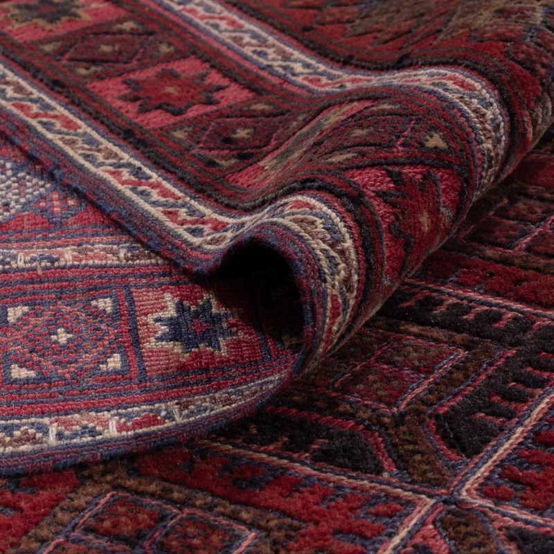 Kelim Afghan Teppich 155x184cm - dunkelrot