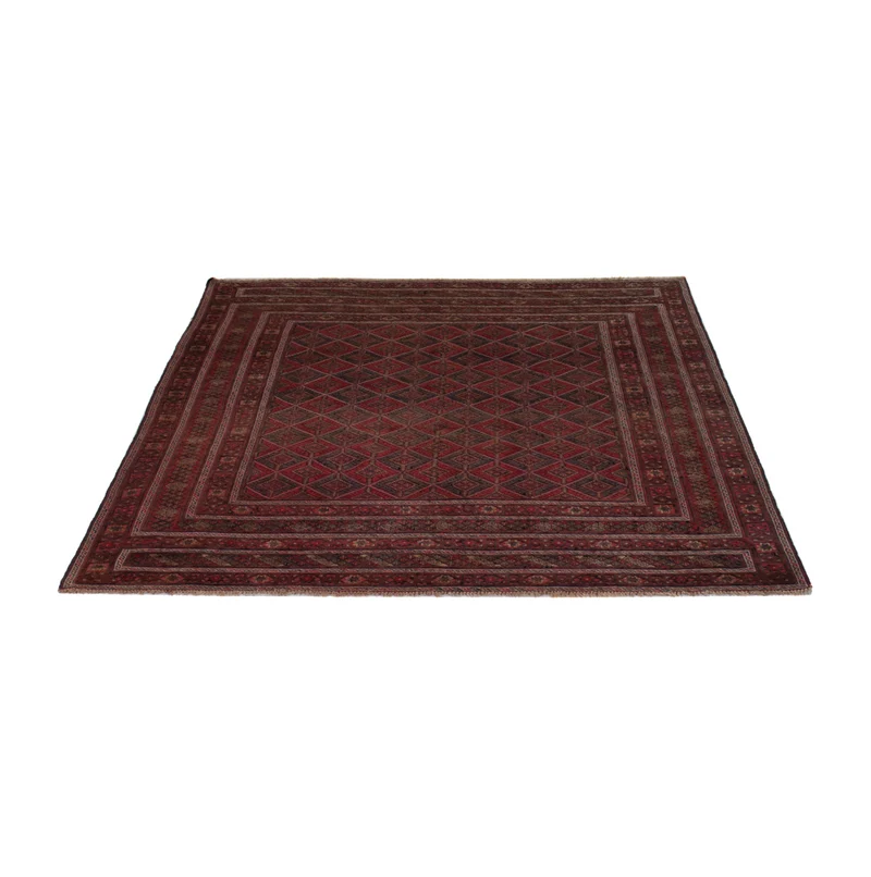 Kelim Afghan Teppich 155x184cm - dunkelrot