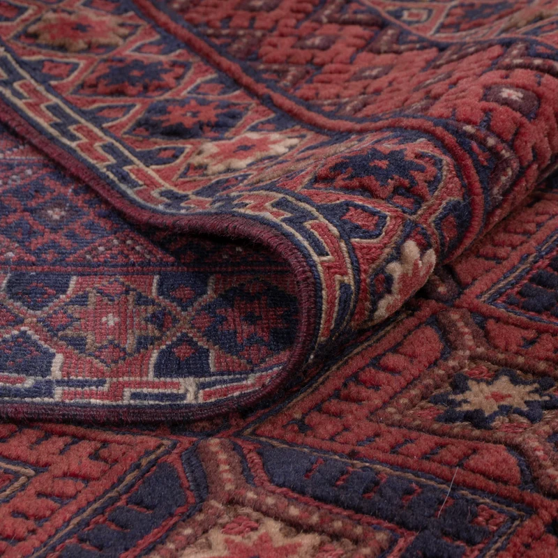 Kelim Afghan Teppich 146x197cm - dunkelrot