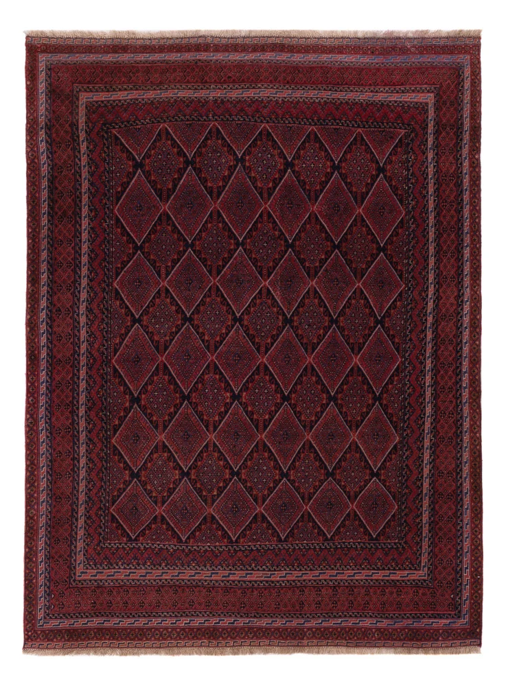 Kelim Afghan Teppich 146x197cm - dunkelrot